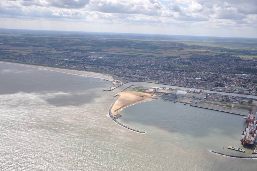 Aerial photo of the Great Yarmouth coastline